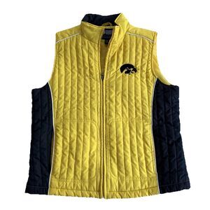 Women's Iowa Hawkeyes Puffer Vest GIII Sports By Carl Banks Yellow Size Large